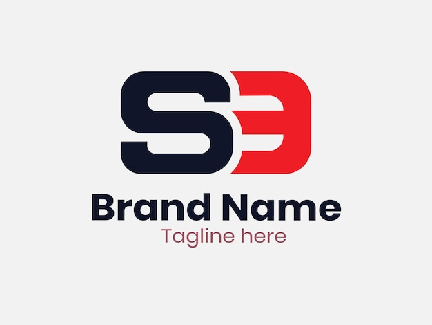 Diseño elegante del logotipo abstracto de las letras S y E