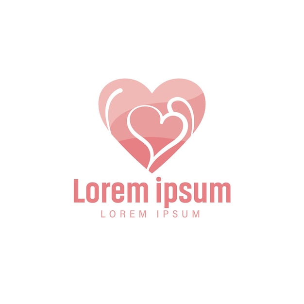 Diseño elegante del logotipo del corazón rosa