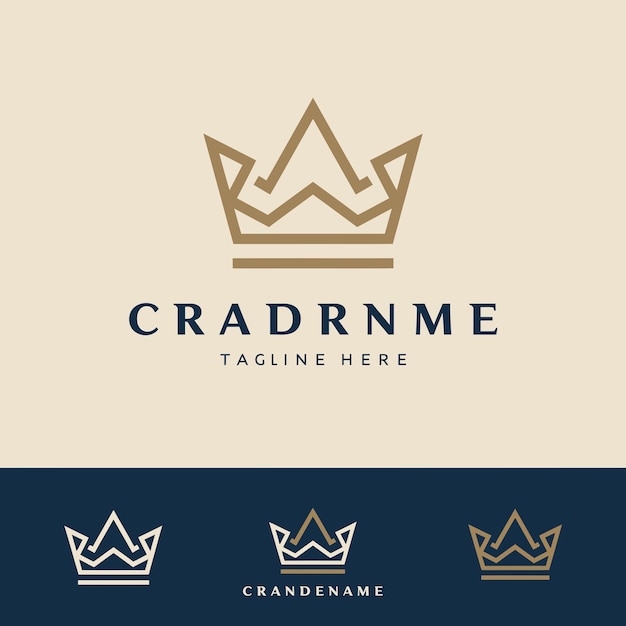 Diseño elegante del logotipo de la corona