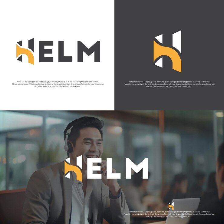 Diseño elegante del logotipo para la empresa de subcontratación HELM