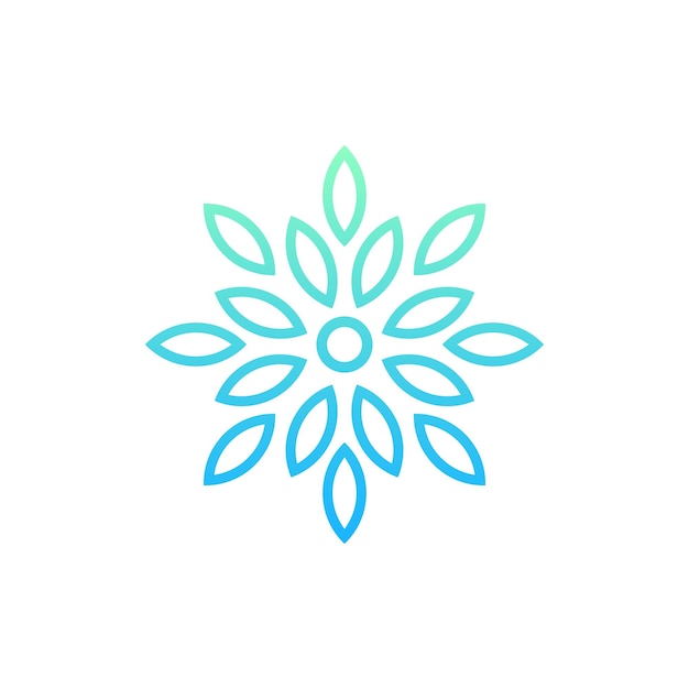 Diseño elegante del logotipo de la hoja de mandala