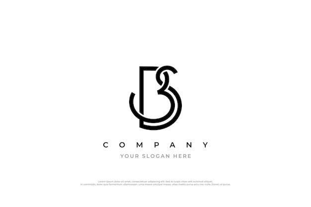 Diseño elegante del logotipo de la letra BS o SB