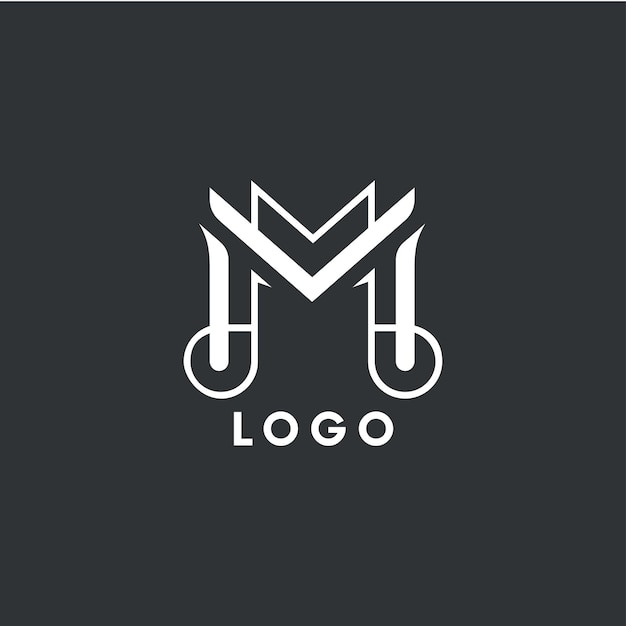 Diseño elegante del logotipo de la letra M