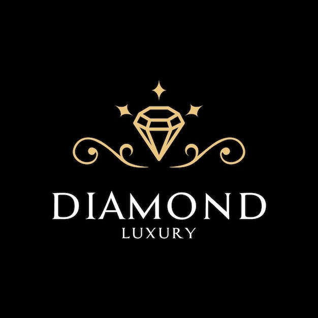 Diseño elegante del logotipo de lujo de diamantes