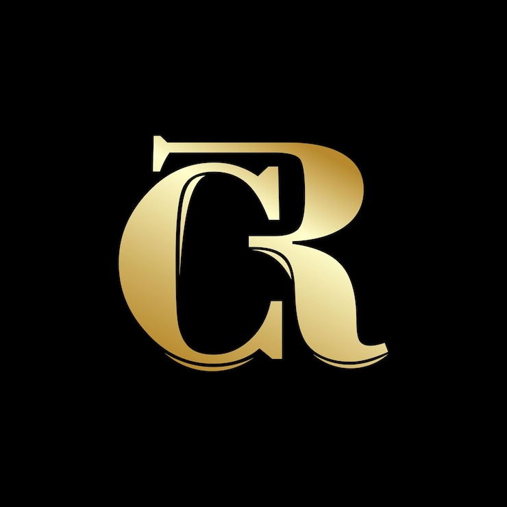 Vector diseño elegante del logotipo del monograma cr