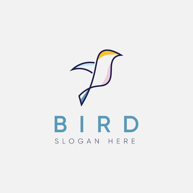 Diseño elegante del logotipo del pájaro