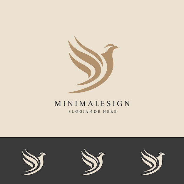 Diseño elegante del logotipo del pájaro