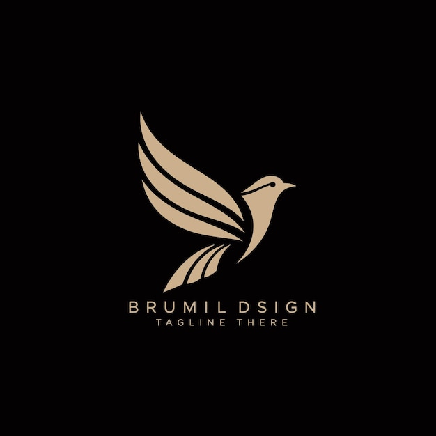 Diseño elegante del logotipo del pájaro