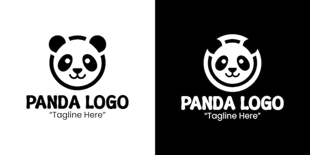 Diseño elegante del logotipo de Panda con colores verde y negro para la marca ecológica