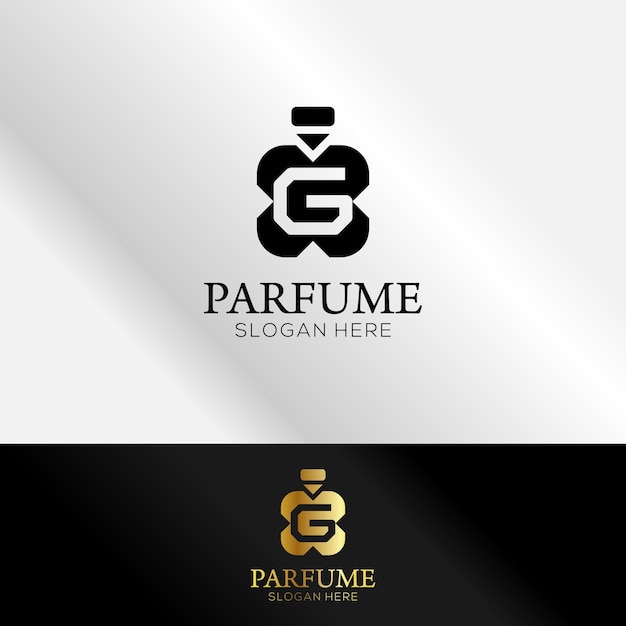 Diseño elegante del logotipo del perfume con la letra G