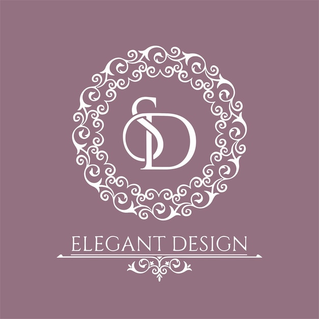 Diseño elegante del logotipo SD