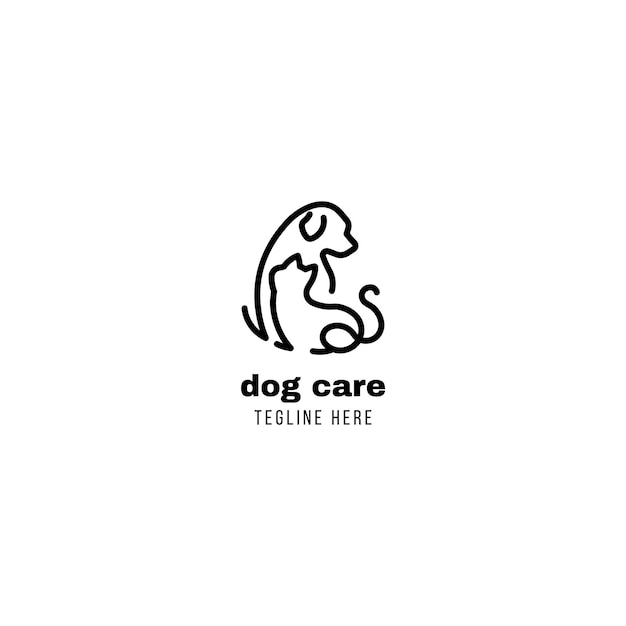Diseño elegante del logotipo de los servicios de cuidado de perros con un estilo moderno y limpio
