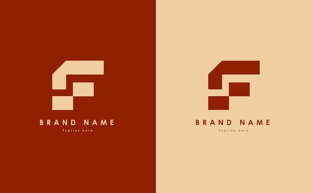Diseño elegante del logotipo vectorial SF en color rojo y amarillo claro