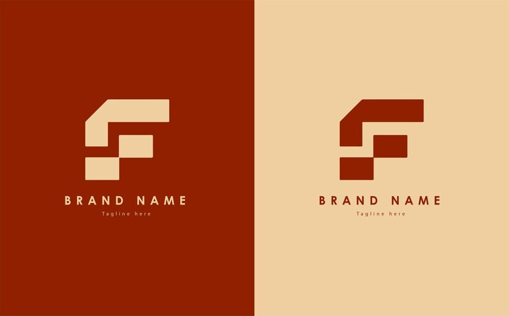 Vector diseño elegante del logotipo vectorial sf en color rojo y amarillo claro