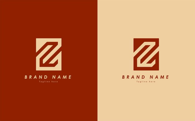 Diseño elegante del logotipo vectorial Z en color rojo y amarillo claro