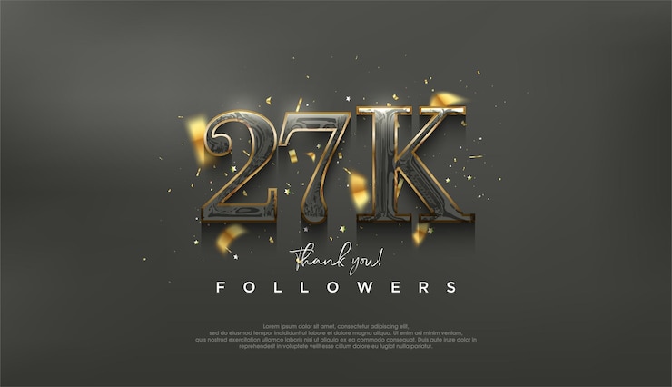 Vector diseño elegante y lujoso para agradecer a los 27 mil seguidores