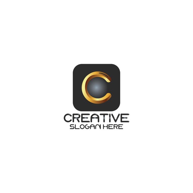 Diseño elegante y lujoso del logotipo de la letra C