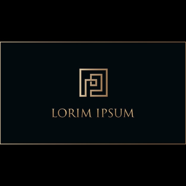 Diseño elegante de monograma lineal con P o OP con un logotipo de nudo en línea elegante y moderno