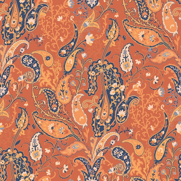 Diseño elegante de naranja y paislín marino