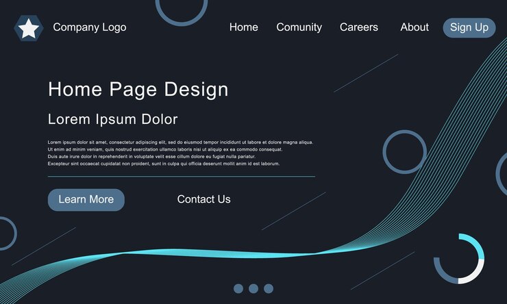 Vector diseño elegante de la página de destino del sitio web