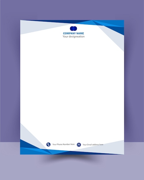 Diseño elegante de papel de carta corporativo azul