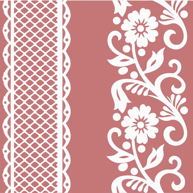 Diseño elegante de patrones de encaje para aplicaciones artísticas y de telas imprimibles