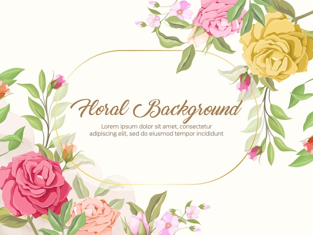 Diseño elegante de plantillas de fondo floral para bodas