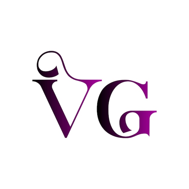 Diseño elegante del símbolo del logotipo de la letra inicial monograma VG