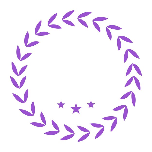 Diseño de elemento de folleto púrpura de corona y estrellas