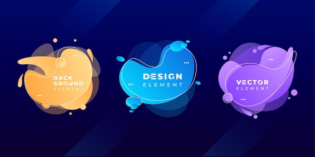 Diseño de elemento gráfico de forma de fluido degradado abstracto para vector de título de texto de fondo de banner