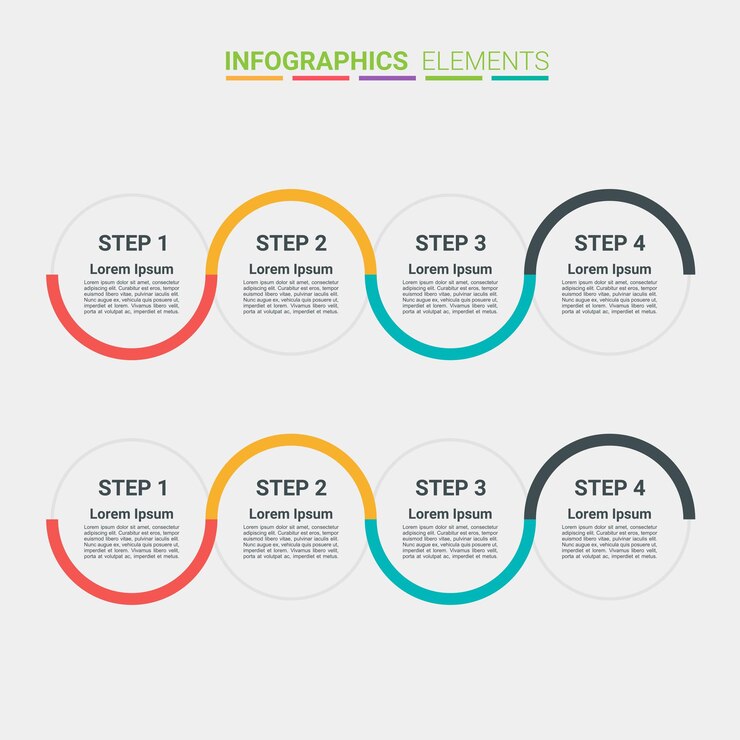 El diseño del elemento infográfico de paso Vector templatert