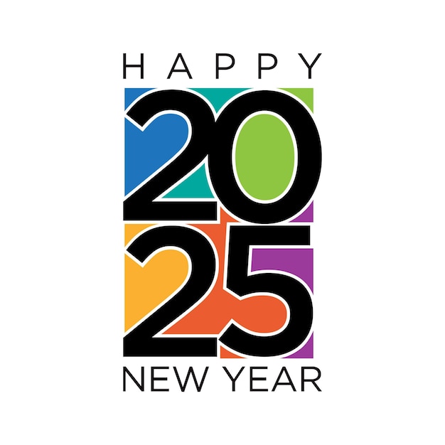 El diseño del elemento Número y letra Feliz año nuevo 2025