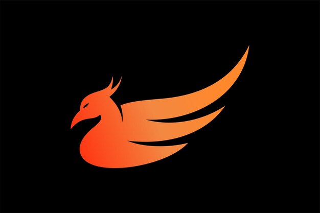 diseño de elemento de pájaro fénix con concepto simple