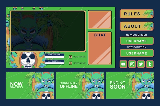 diseño de elemento de panel de transmisión de juegos de verano