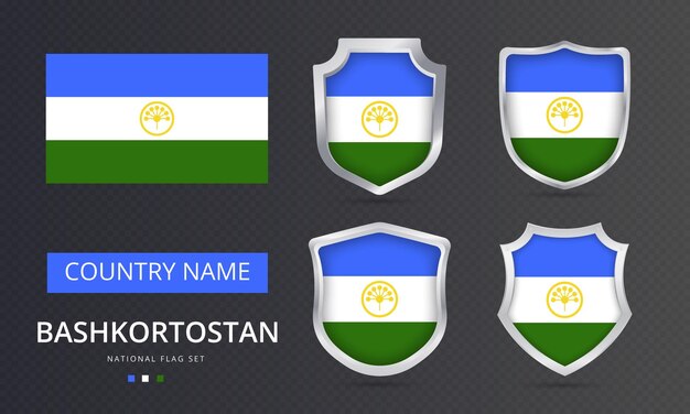 Diseño de elemento de ubicación de mapa de bandera de Bashkortostán