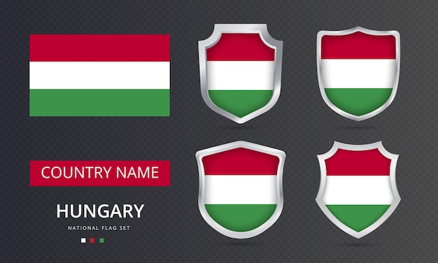 Diseño de elemento de ubicación de mapa de bandera de Hungría