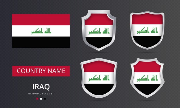 Diseño de elemento de ubicación de mapa de bandera de irak