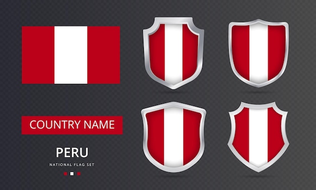 Vector diseño de elemento de ubicación de mapa de bandera de perú