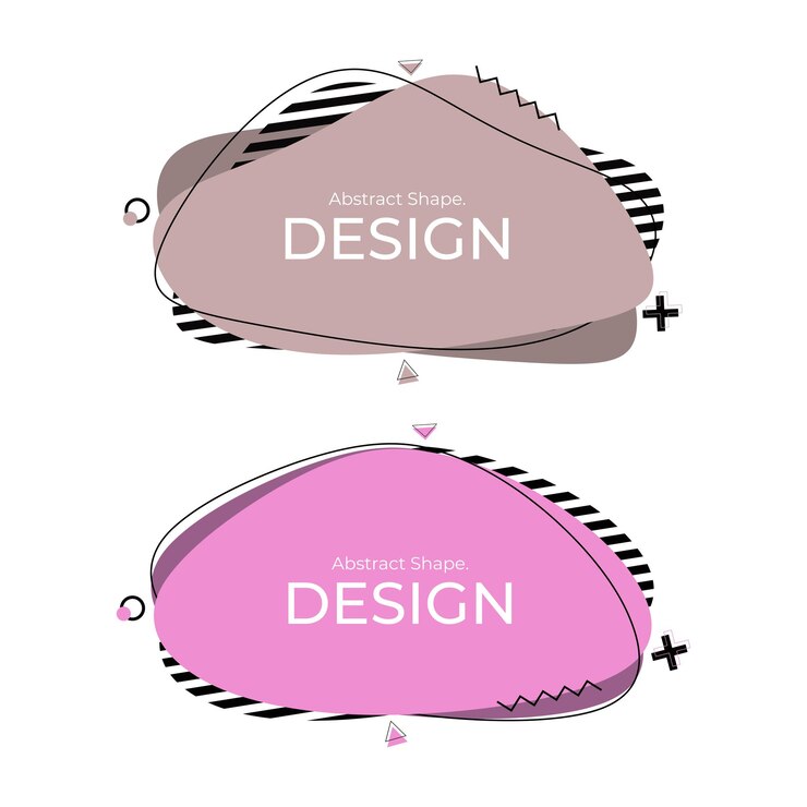 El diseño de elementos abstractos creativos formas marrón claro y rosa