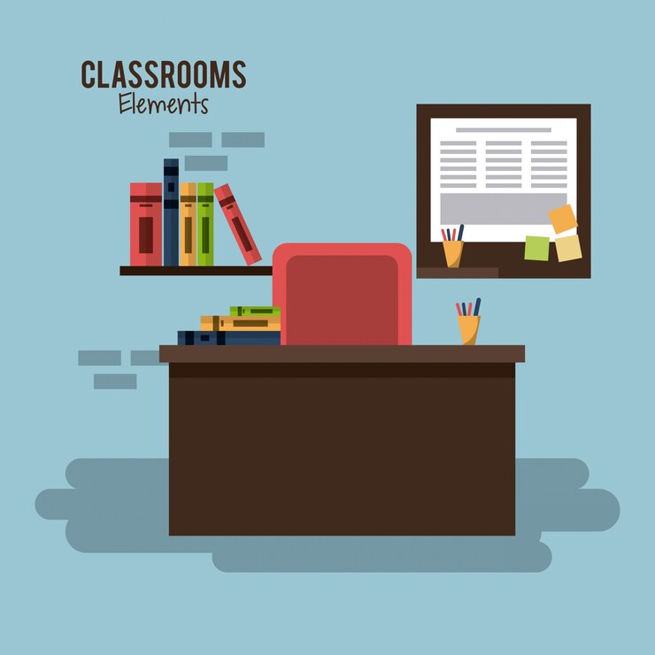 Vector diseño de elementos de aula