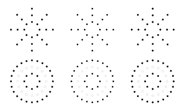 Diseño de elementos circulares abstractos en blanco y negro