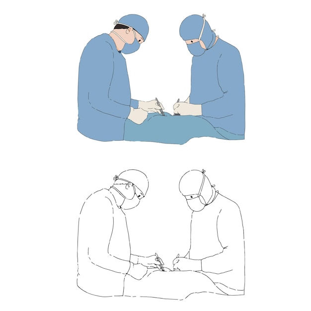 Diseño de elementos de cirugía de dos médicos para plantillas