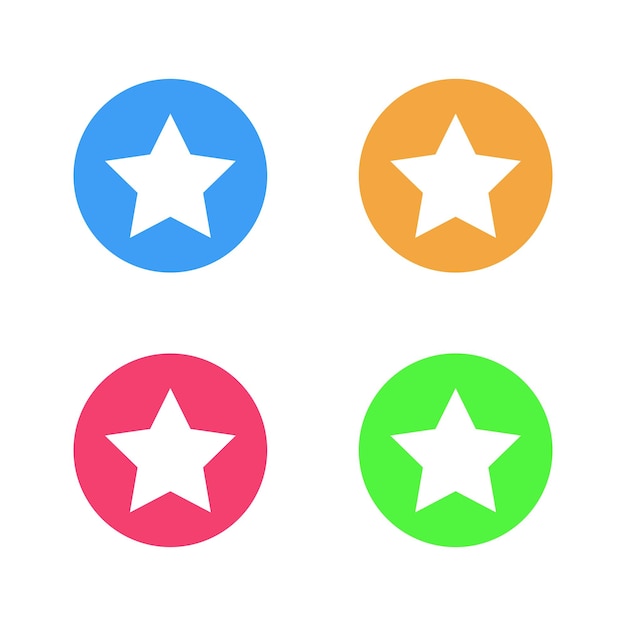 Diseño de elementos de conjunto de estrellas aislados en ilustración vectorial blanca