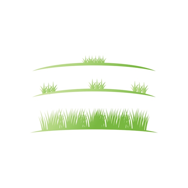 El diseño de los elementos empresariales y símbolos vectoriales de los logotipos de los vectores naturales de pastizales verdes