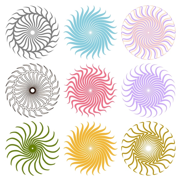 Vector diseño de elementos de espiral vectorial