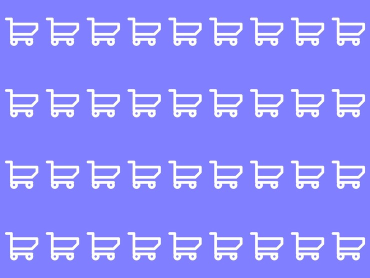 Vector diseño de elementos de fondo del patrón del carrito de compras