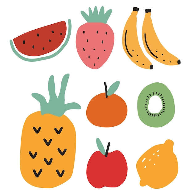 diseño de elementos de frutas para plantillas