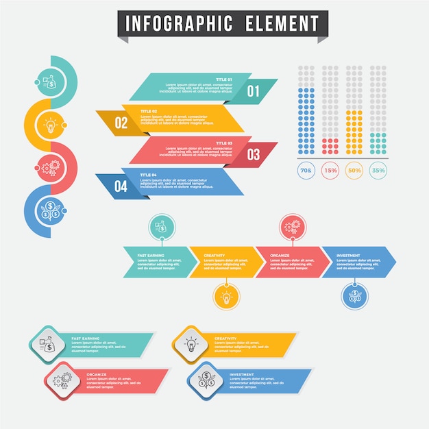 Diseño de elementos gráficos de información profesional moderna