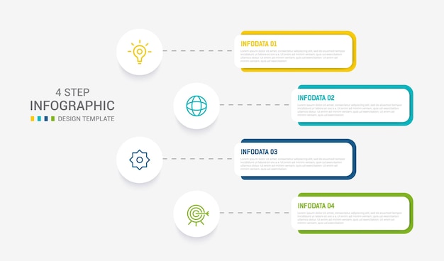Diseño de elementos infográficos plantilla vectorial para diagrama de proceso de presentación y presentaciones diseño de flujo de trabajo de paso diagrama de flujo de banner información ilustración vectorial gráfica