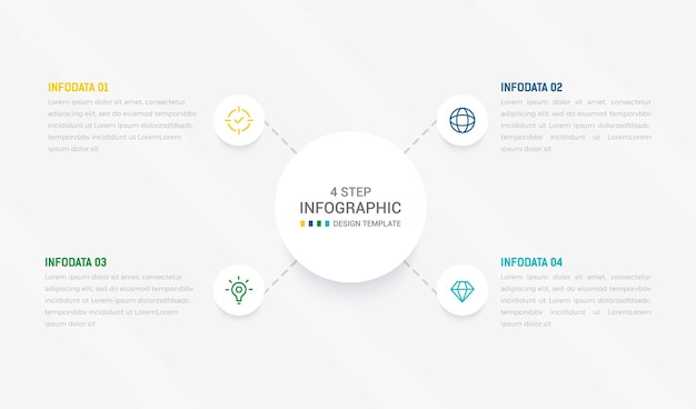 Diseño de elementos infográficos plantilla vectorial para diagrama de proceso de presentación y presentaciones diseño de flujo de trabajo de paso diagrama de flujo de banner información ilustración vectorial gráfica